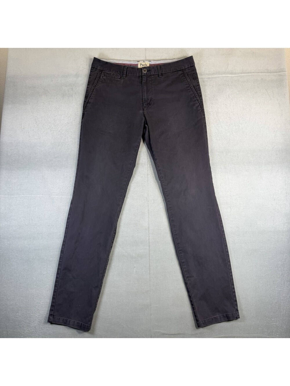 Perk Feel Good Chino Pants Mens 34x34 Gray Slim Fit Stretch Twill